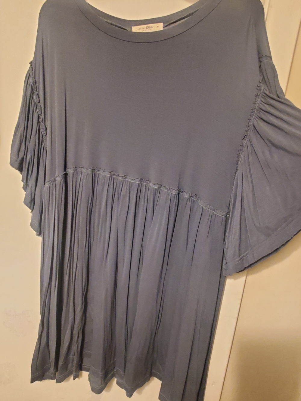 NATURAL LIFE Slate Blue Casual Tunic Dress Size MEDIUM